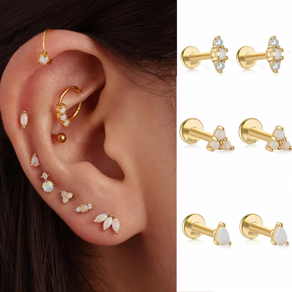 Opal Studs - 1 Pair
