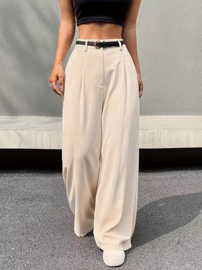 Isla Pleated Wide-Leg Trousers