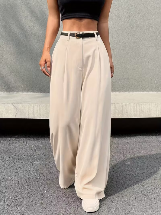 Isla Pleated Wide-Leg Trousers