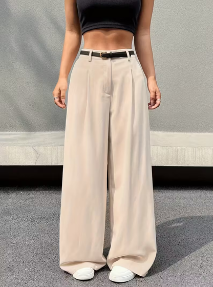 Isla Pleated Wide-Leg Trousers